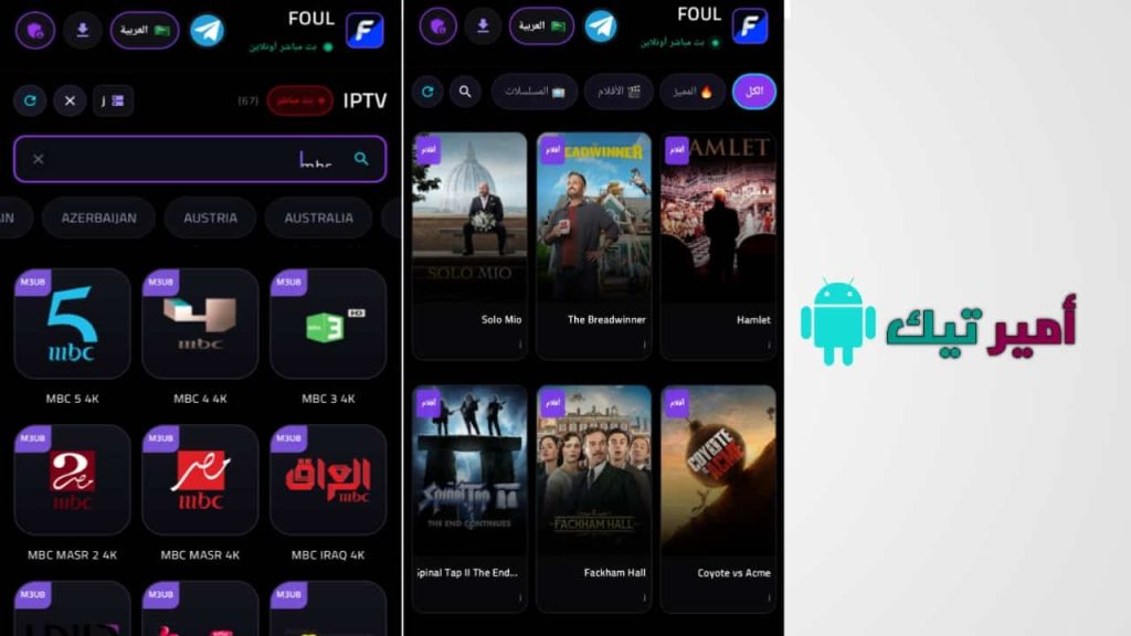 تحميل تطبيق FOUL فاؤل TV أخر تحديث 2027 APK لمشاهدة القنوات والأفلام للأندرويد مجاناً